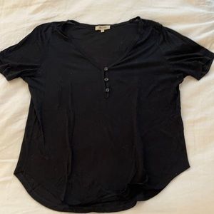 Madewell short sleeve black v neck